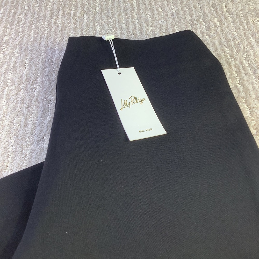 Lilly Pulitzer Christabel Ponte Crop Flare Pants Black Womens Size S NWT